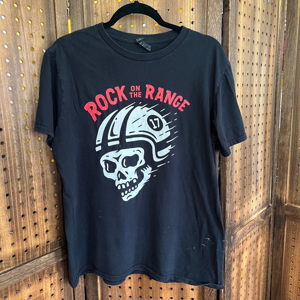 Rock On The Range 2017 T Shirt Size Large Anvil Lightweight As Is bleach spots